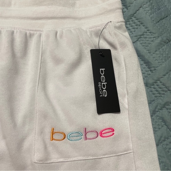 Bebe Sport Womens 3x Cotton Blend White Shorts - Picture 2 of 5